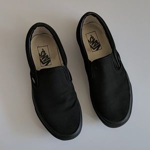 Black Canvas Van Slip-on Sneakers